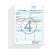 Contrat de travail tripartite 4 exemplaires, logiciel GTA imprimante matricielle, carton de 500