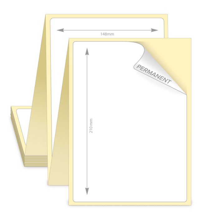148mmx210mm, Etiquette Papier Velin avec Adh&eacute;sif Permanent, 2000 Paravents par Carton