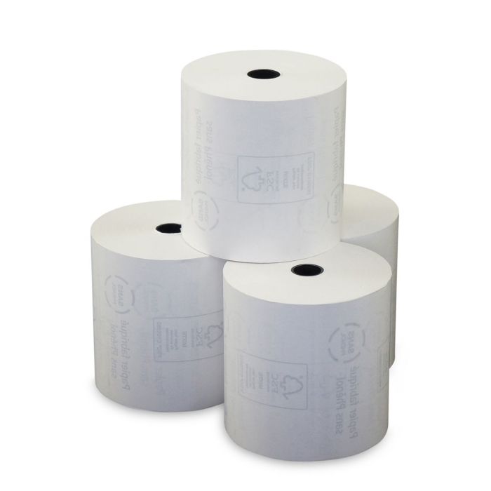 80mmx80mmx12mm Papier Thermique Standard sans Ph&eacute;nol 48g, 20 Rouleaux/Carton
